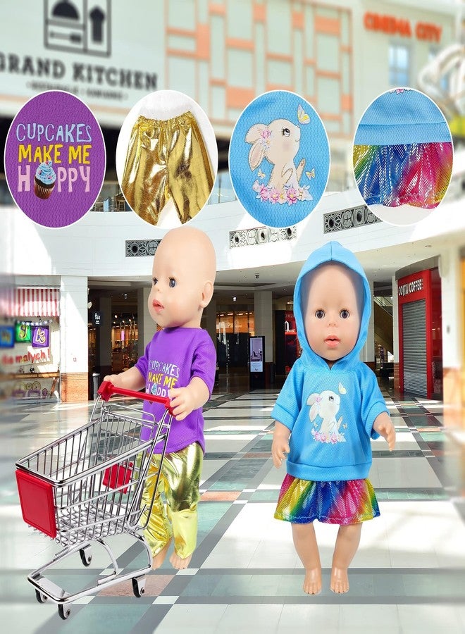 WONDOLL 12 Sets 14-16-Inch-Baby-Doll-Clothes-Outfits Dress Headbands Accessories Compatible with 43cm New Born-Baby-Doll, 15-inch-Baby-Doll - Image 5